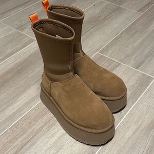 UGG Tan Platform Winter Boots